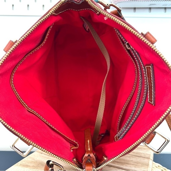 Dooney & Bourke Handbag Pebble Grain Leather Darcy Burgundy Satchel Crossbody - Picture 10 of 16